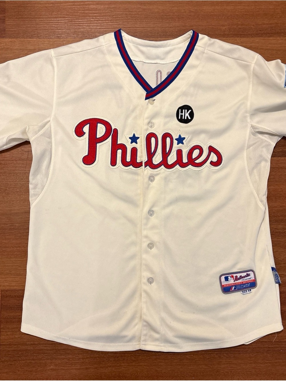Majestic Phillies Chase Utley #26 Cream Jersey Men’s